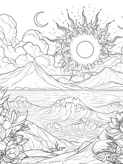 Celestial Mountain Bloom Poster.