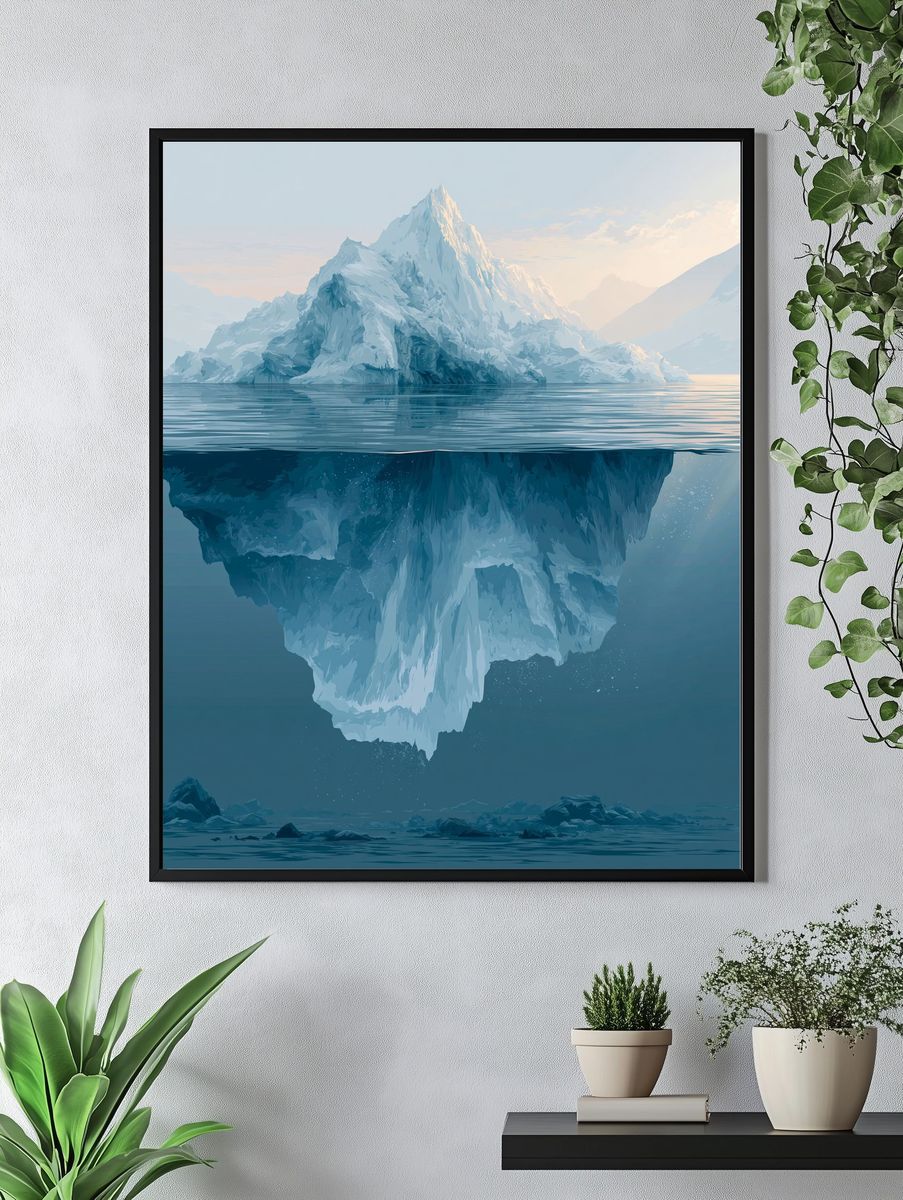 Iceberg Ocean Landscape Print. — room view 4