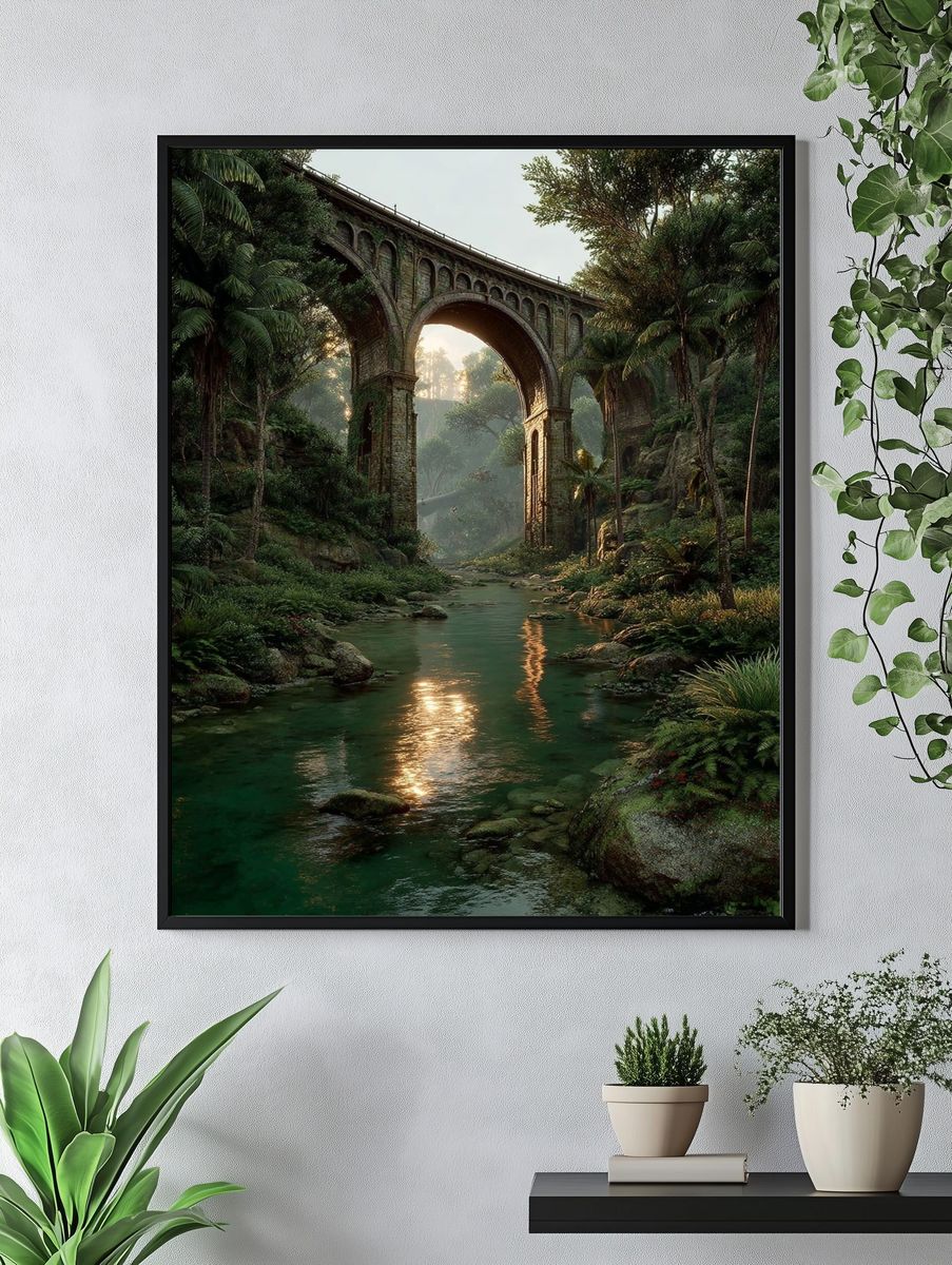 Jungle Viaduct Landscape Poster. — room view 4