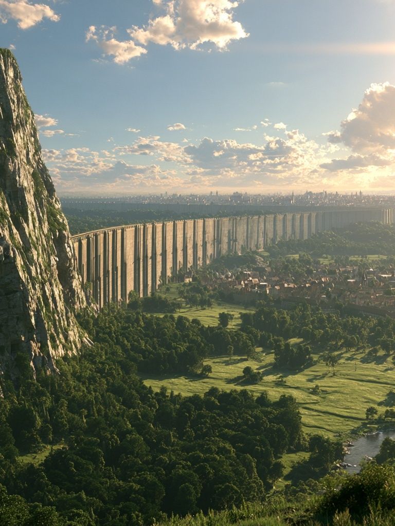 Epic Cliffside Valley Landscape Print. poster — nature art
