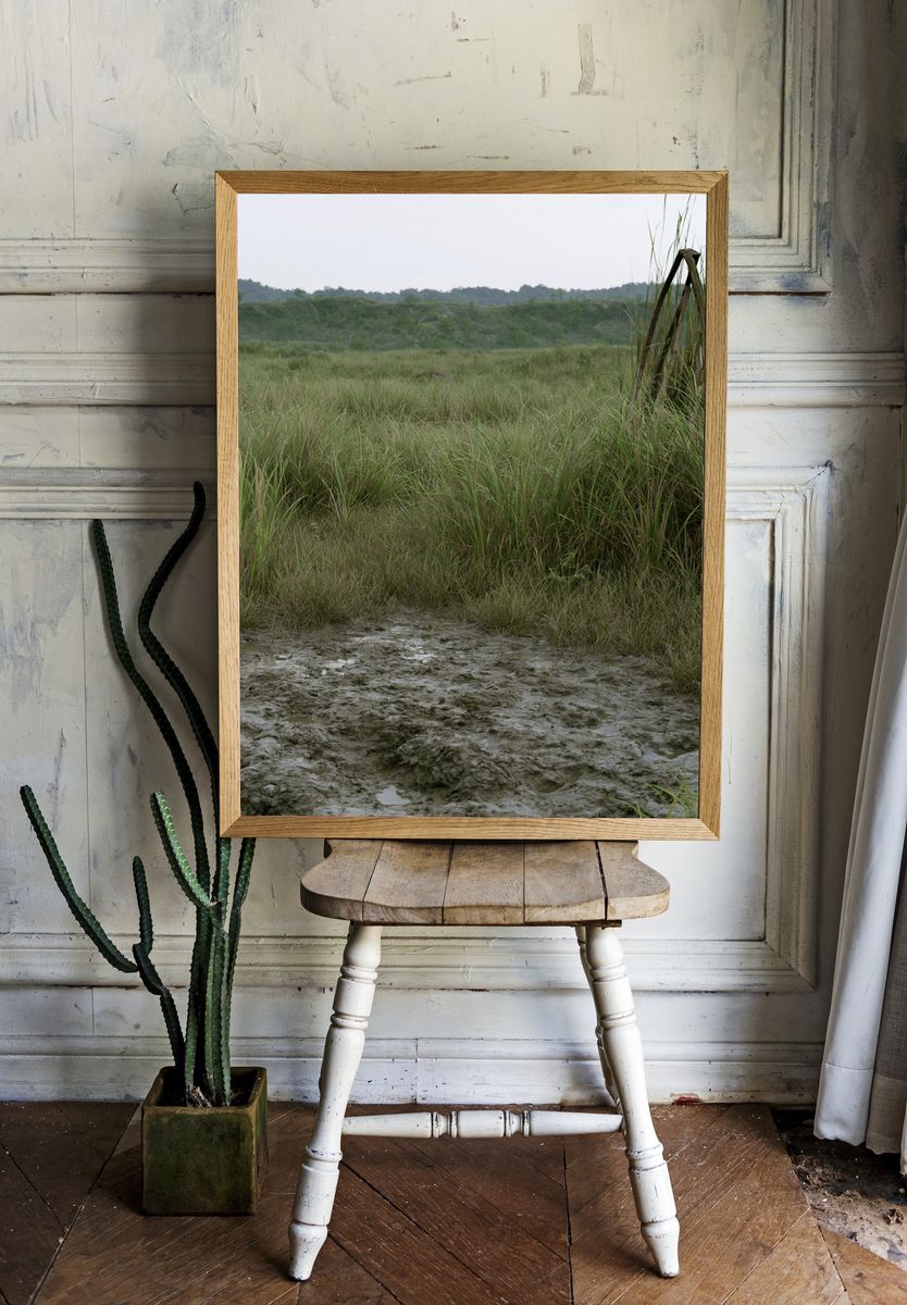 Misty Marshland Landscape Poster. — room view 1