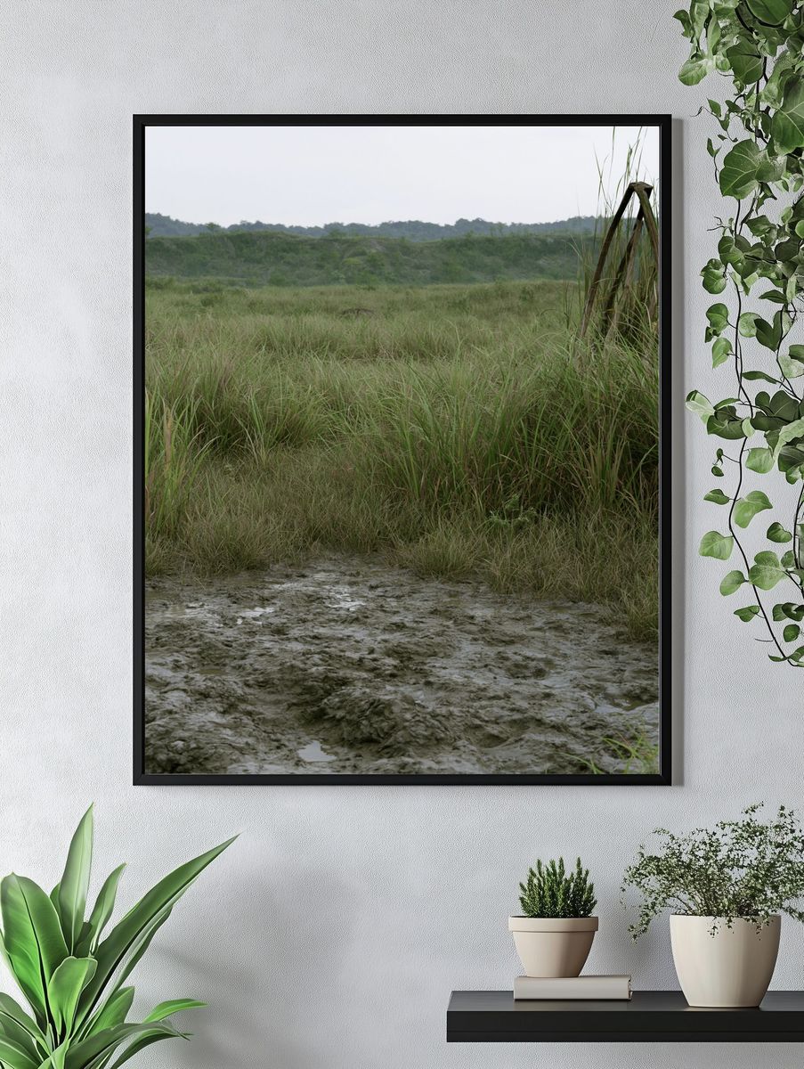 Misty Marshland Landscape Poster. — room view 4