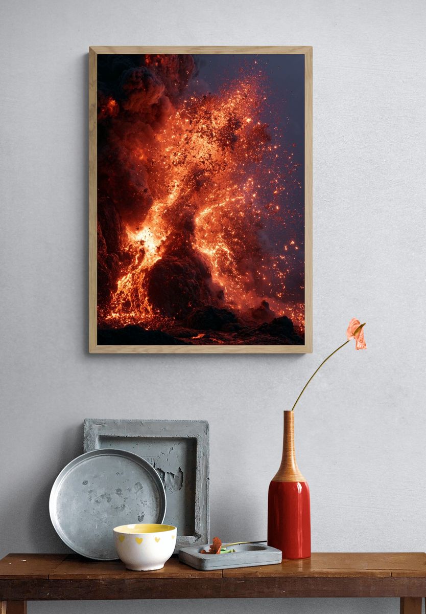 Volcanic Eruption Photography Poster. — room view 3