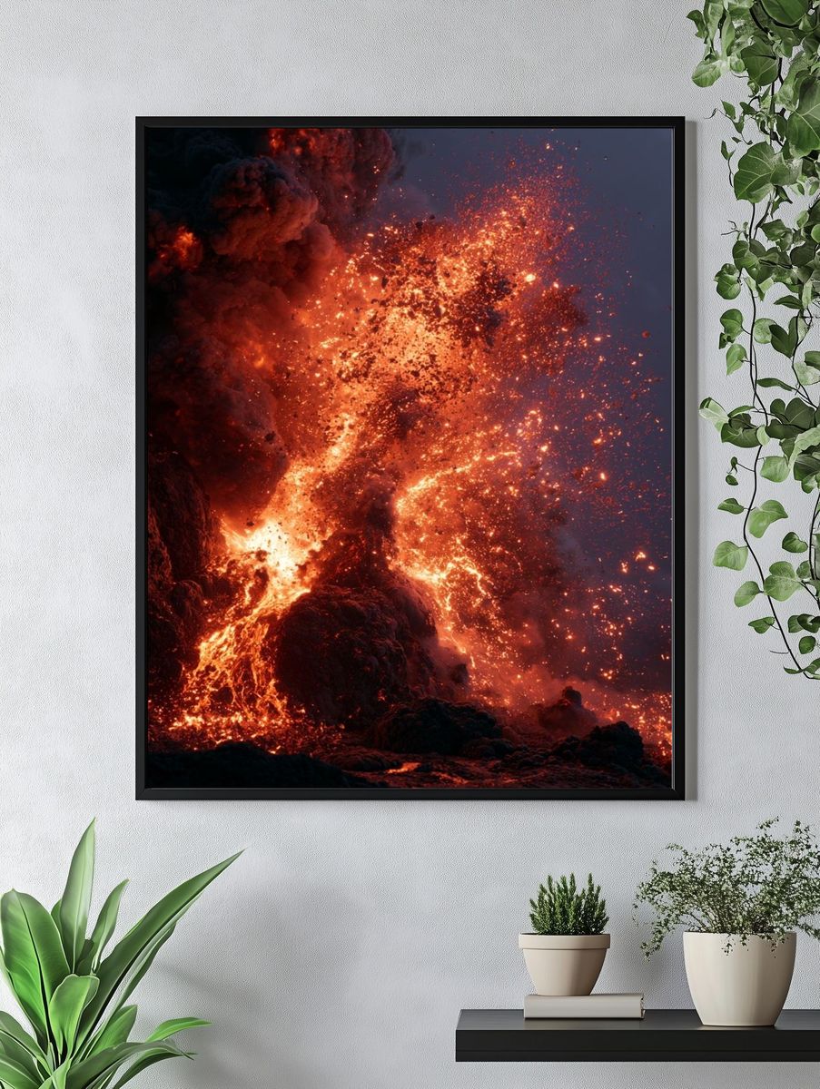 Volcanic Eruption Photography Poster. — room view 4