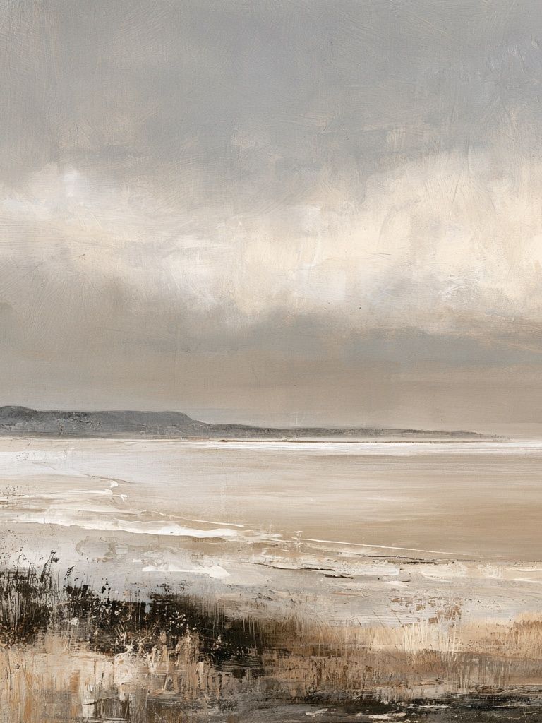 Misty Coastal Horizon Print. poster — nature art