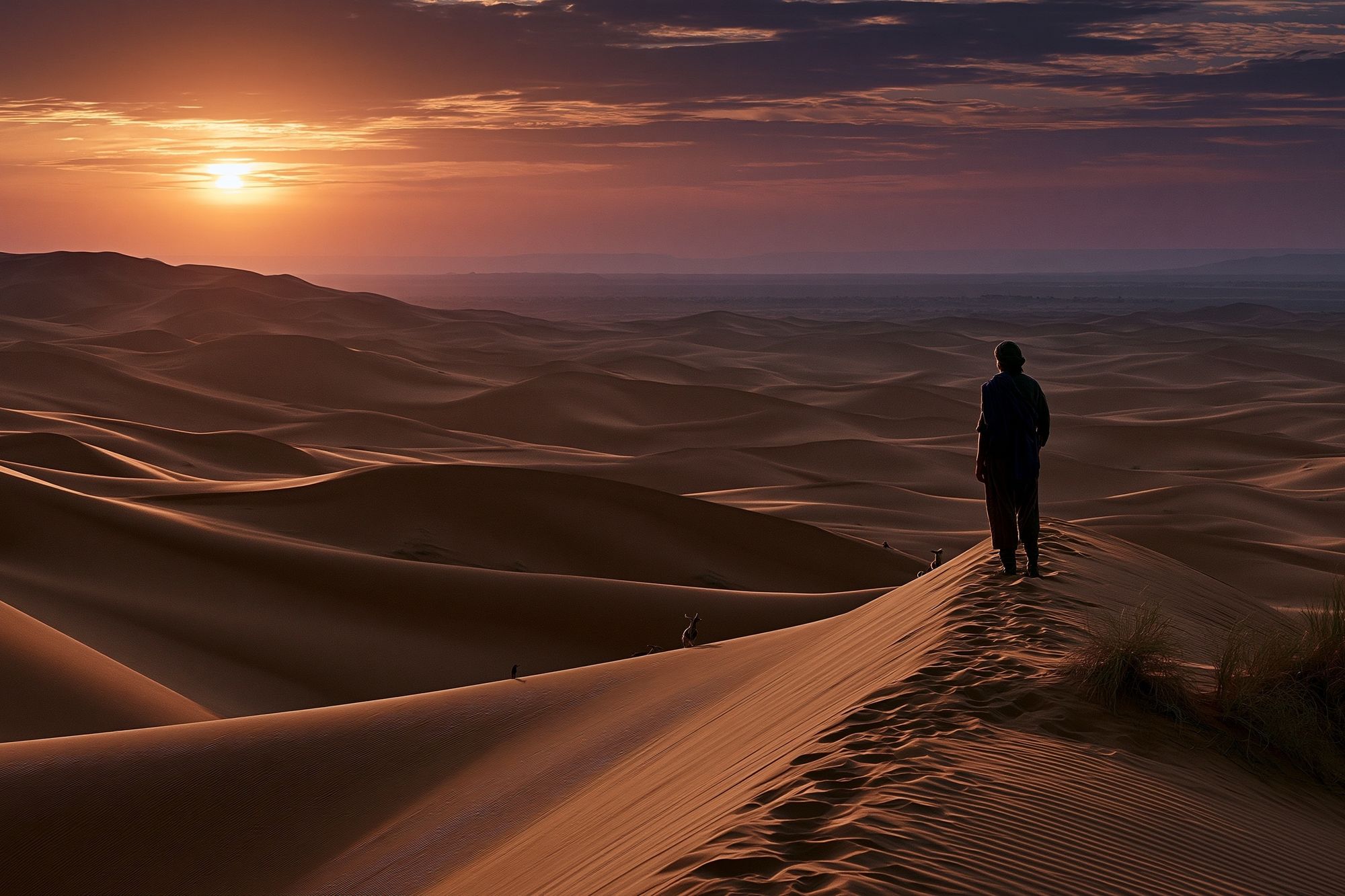 Desert Sunset Silhouette Print. poster — nature art