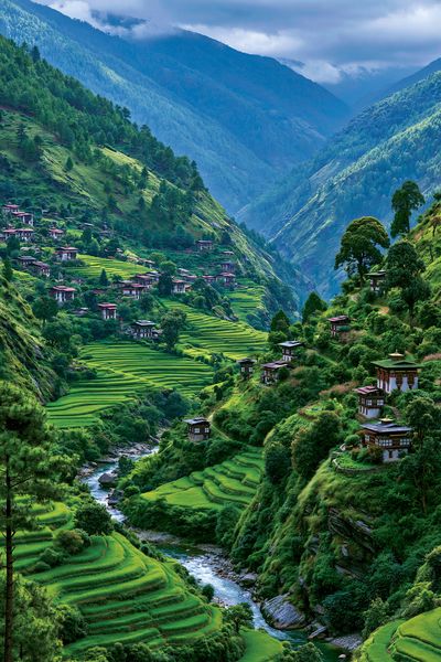 Himalayan Valley Terraces Print. poster