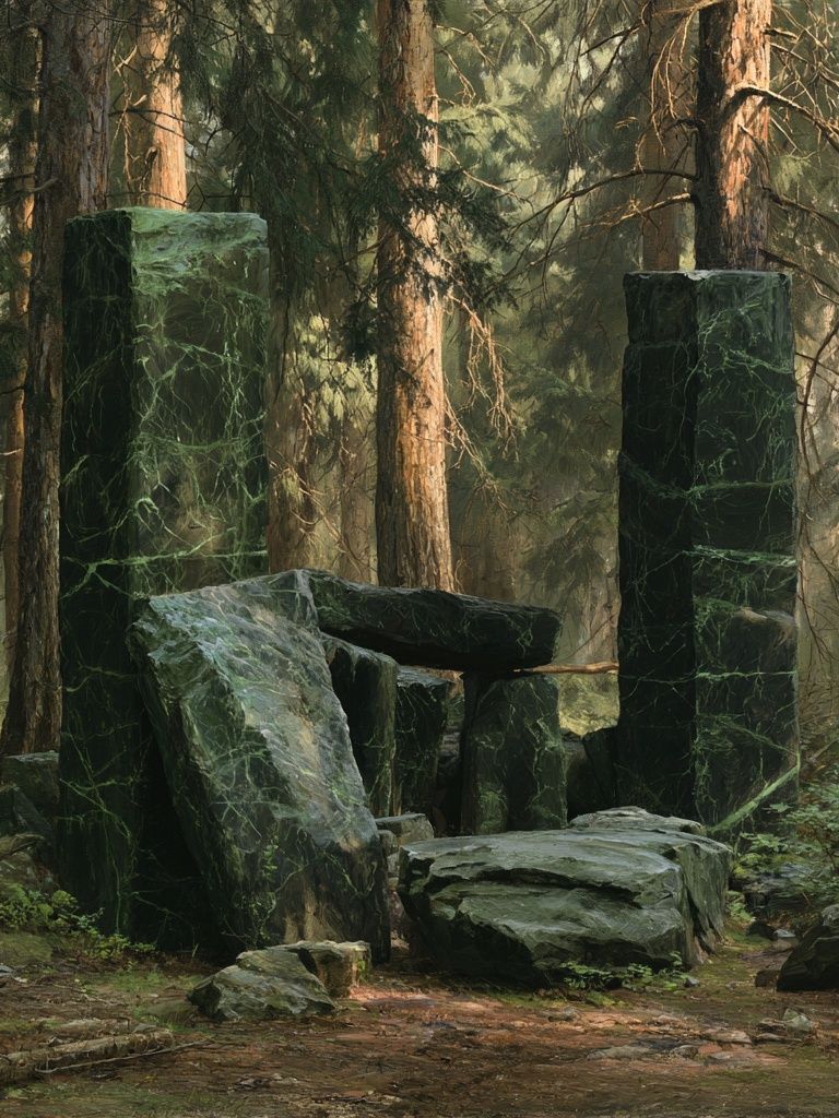 Mystic Forest Stone Circle Print. poster — nature art