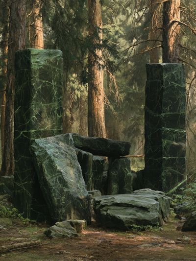 Mystic Forest Stone Circle Print. poster