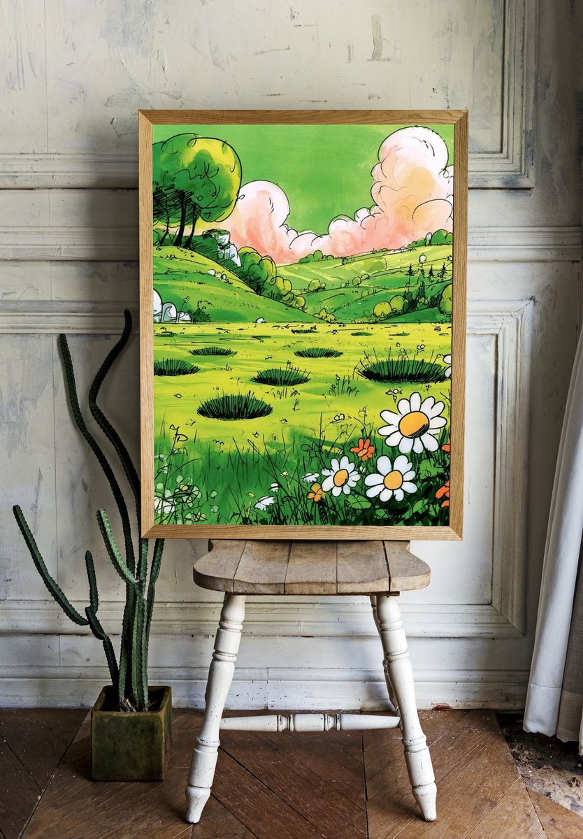 Spring Meadow Landscape Poster. room preview