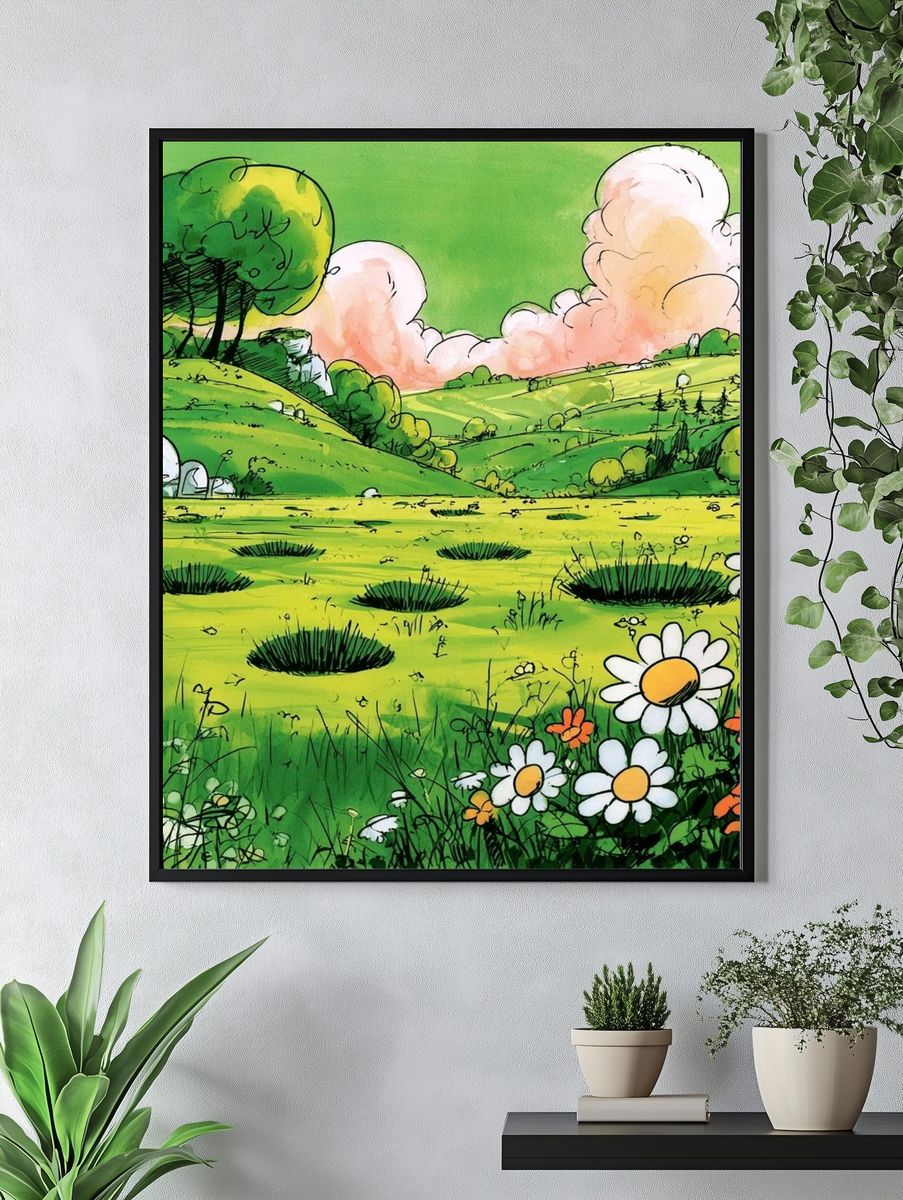 Spring Meadow Landscape Poster. — room view 4