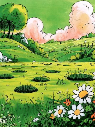Spring Meadow Landscape Poster.