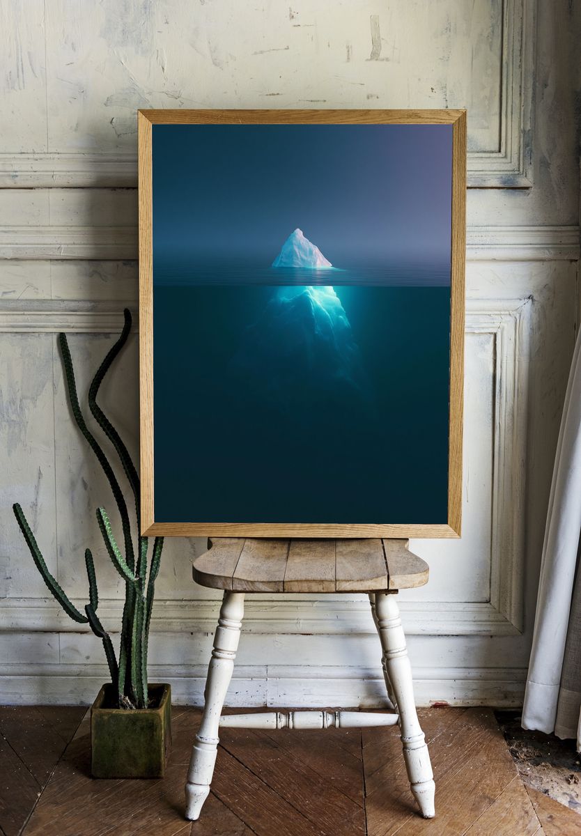 Iceberg Horizon Abstract Print. — room view 1