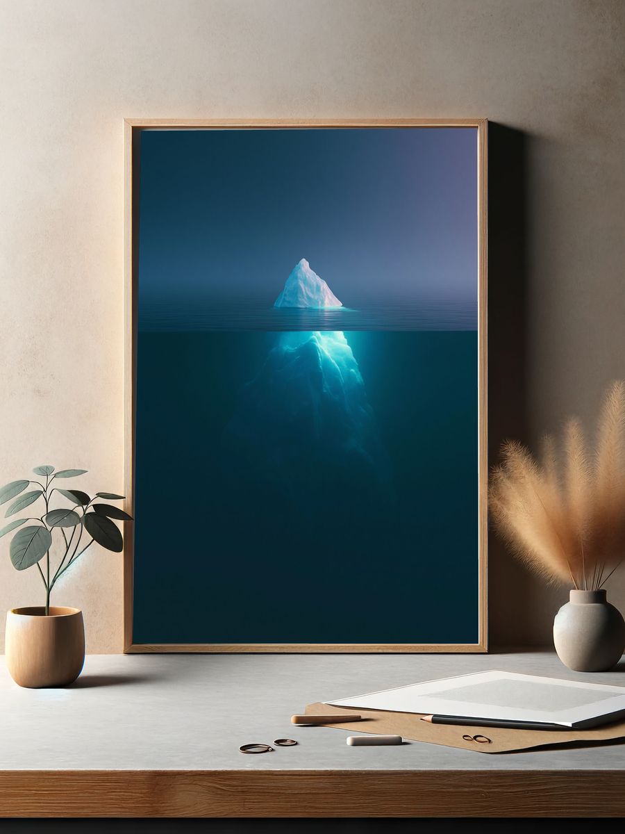 Iceberg Horizon Abstract Print. — room view 2