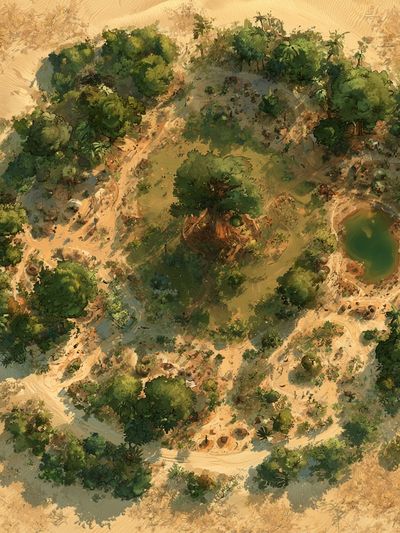 Desert Oasis Landscape Print.