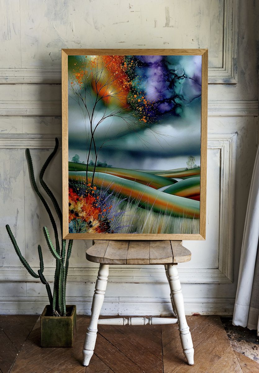 Dreamscape Landscape Abstract Print. room preview