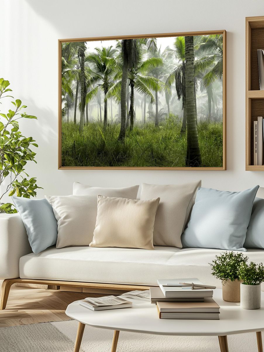 large group palm trees grass. — room view 2