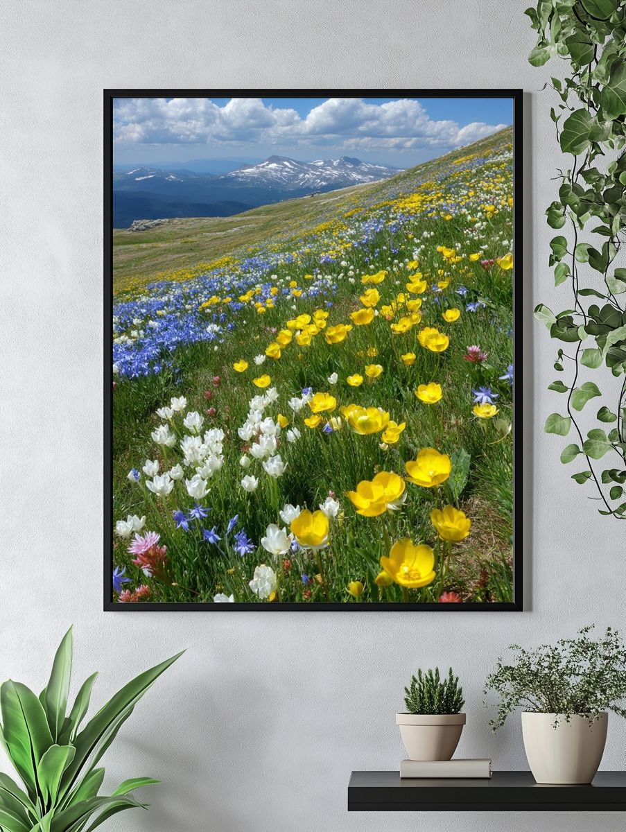 Alpine Wildflower Meadow Nature Print. — room view 4