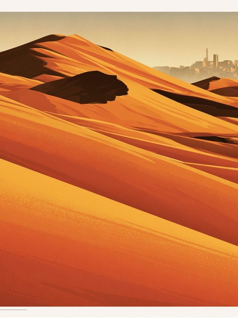 Desert Dunes Sunset Print. poster — nature art