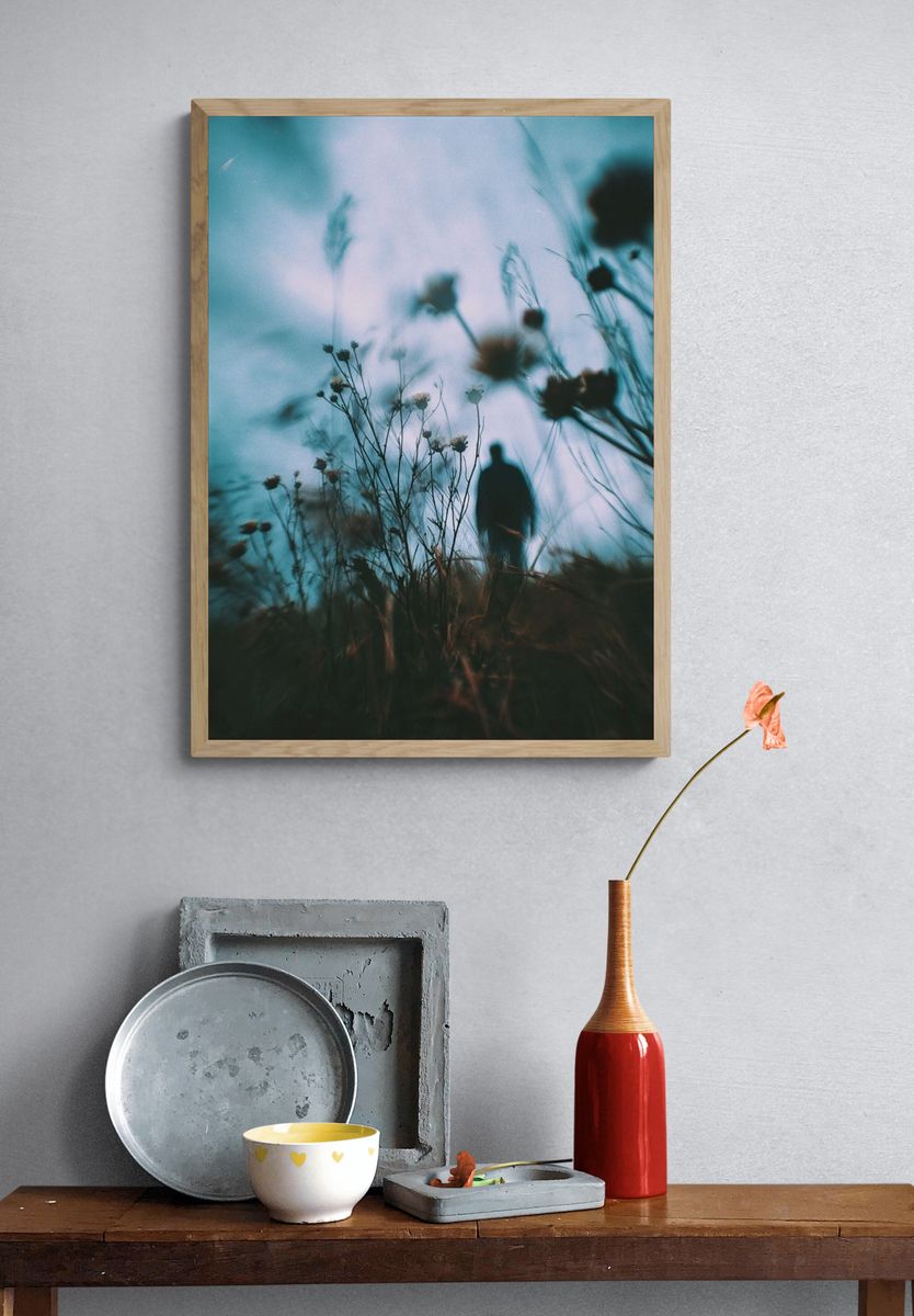 Dreamy Wildflower Silhouette Photography Poster. — room view 3
