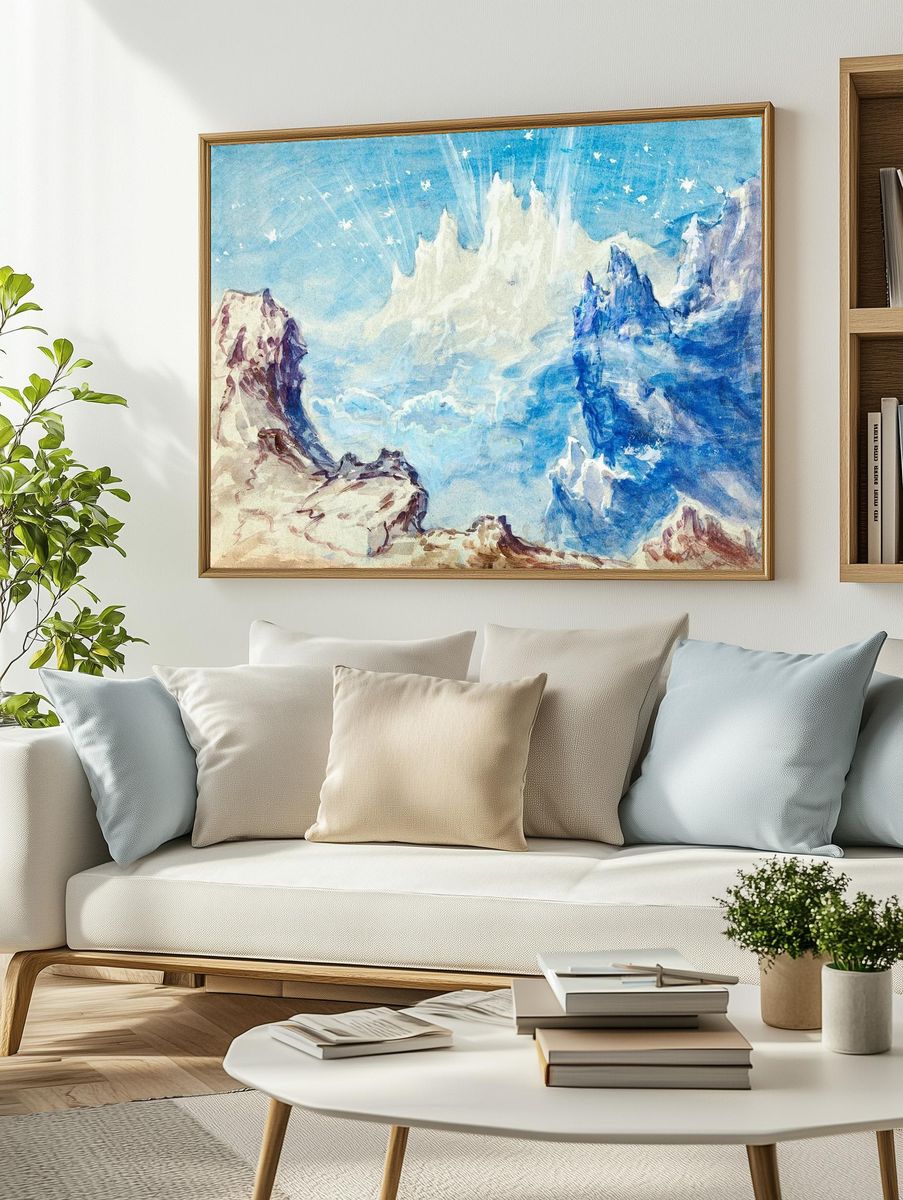 Fantastic mountainous landscape starry sky. — room view 2