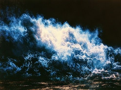 Blue Ocean Wave Abstract Print. poster — nature art
