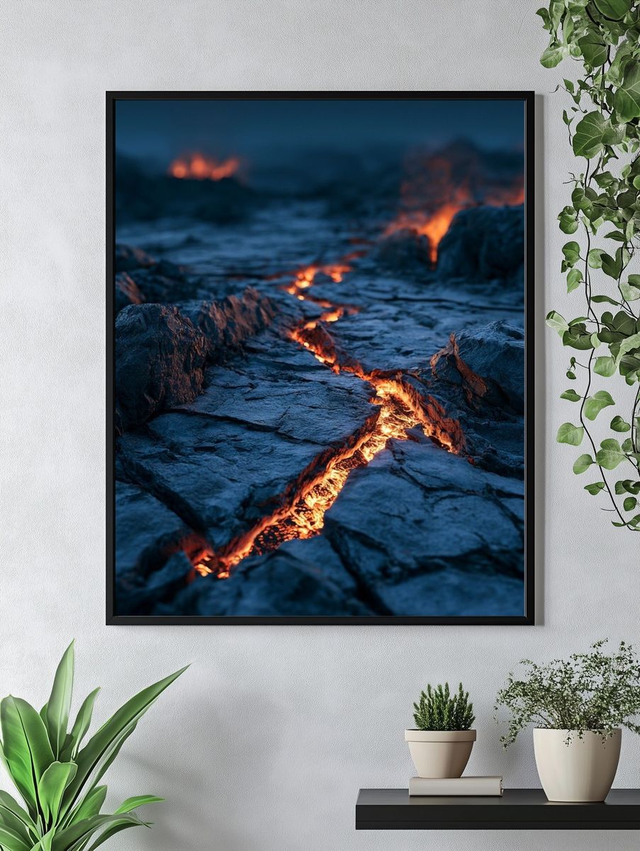 Lava Crack Landscape Print. — room view 4