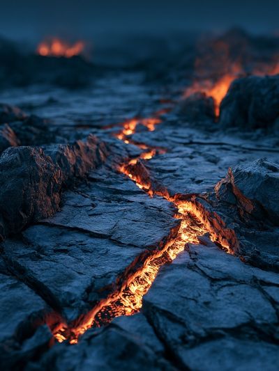 Lava Crack Landscape Print.