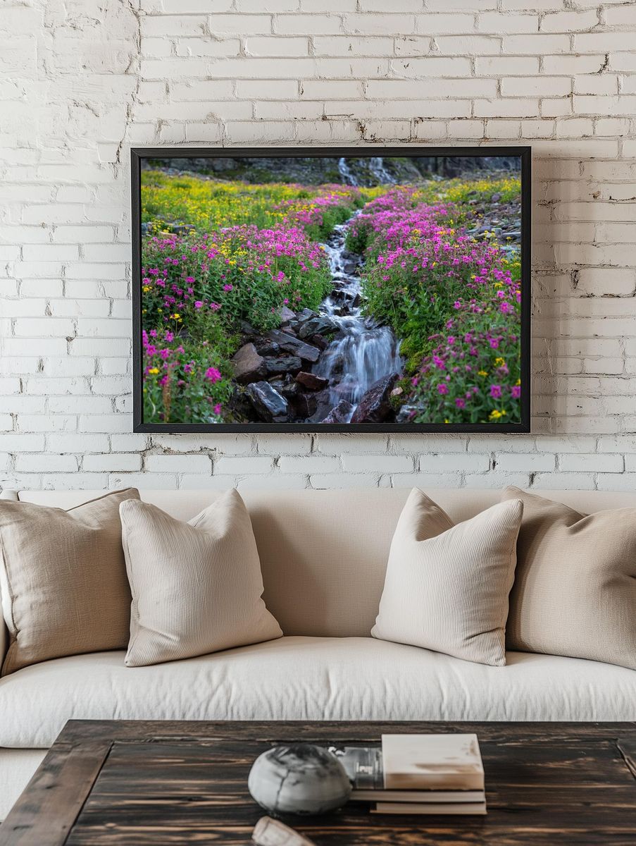 Wildflower Stream Nature Print. — room view 1
