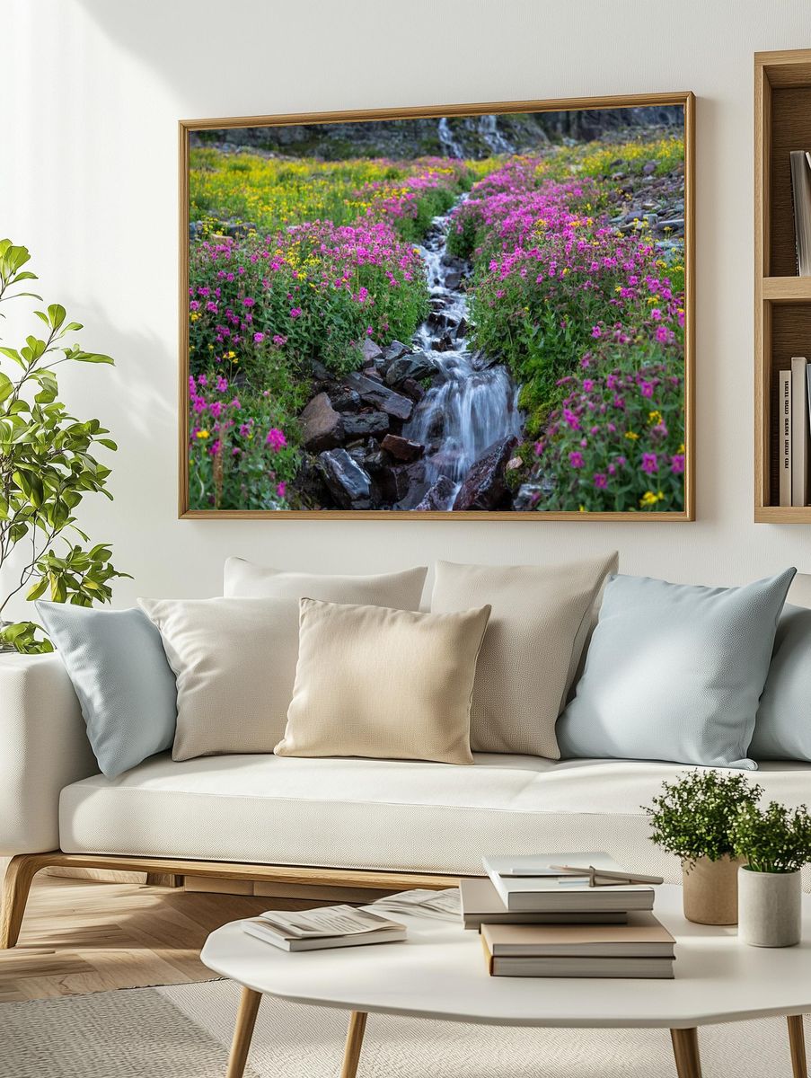 Wildflower Stream Nature Print. — room view 2