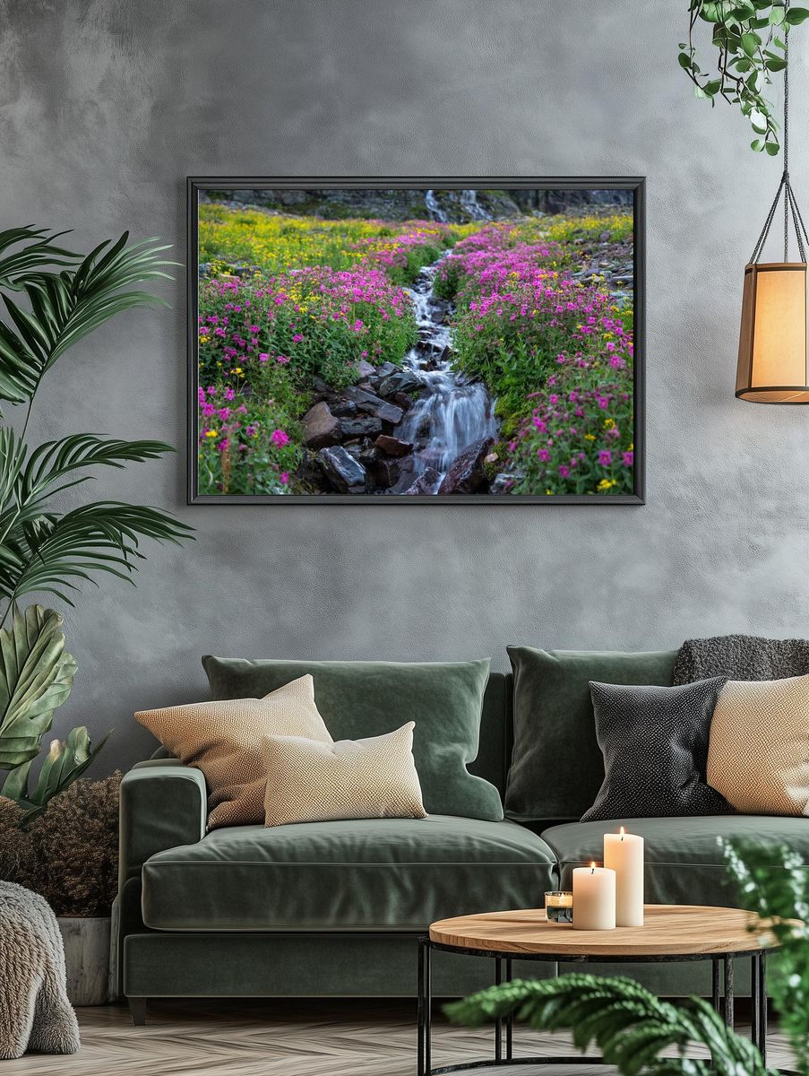Wildflower Stream Nature Print. — room view 4
