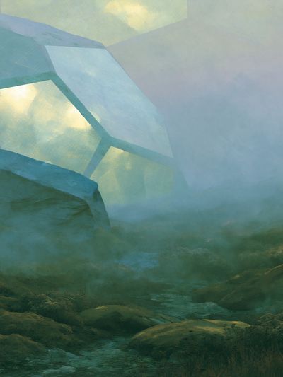 Misty Mountain Lightscape Print.