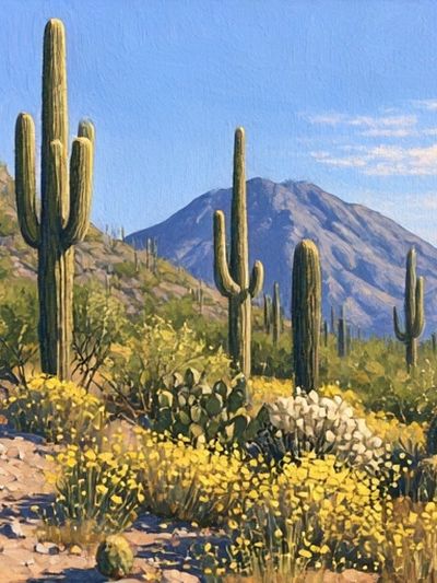 Desert Saguaro Landscape Print.