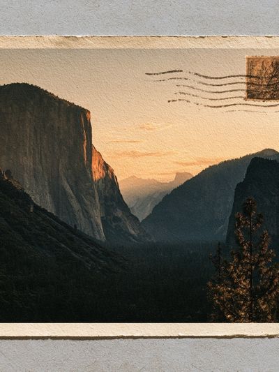Yosemite Sunset Landscape Print.