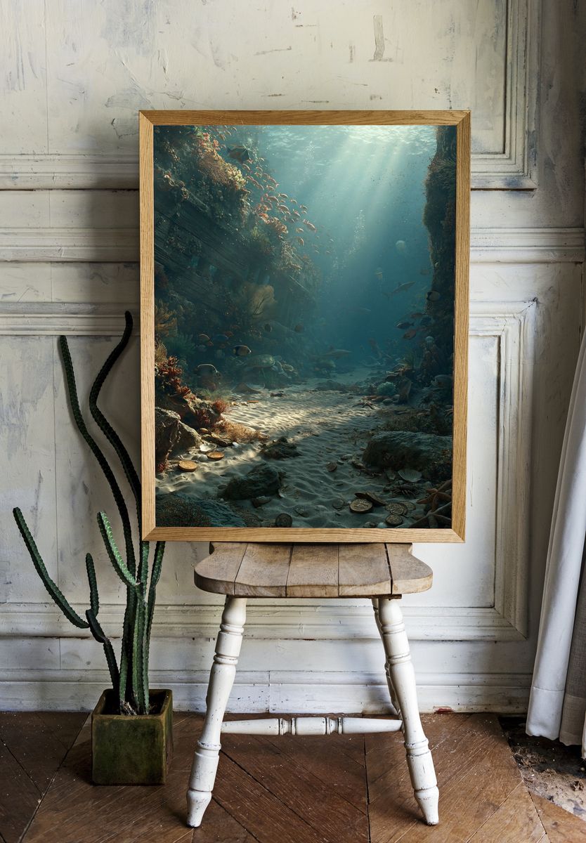Underwater Reef Canyon Poster. room preview