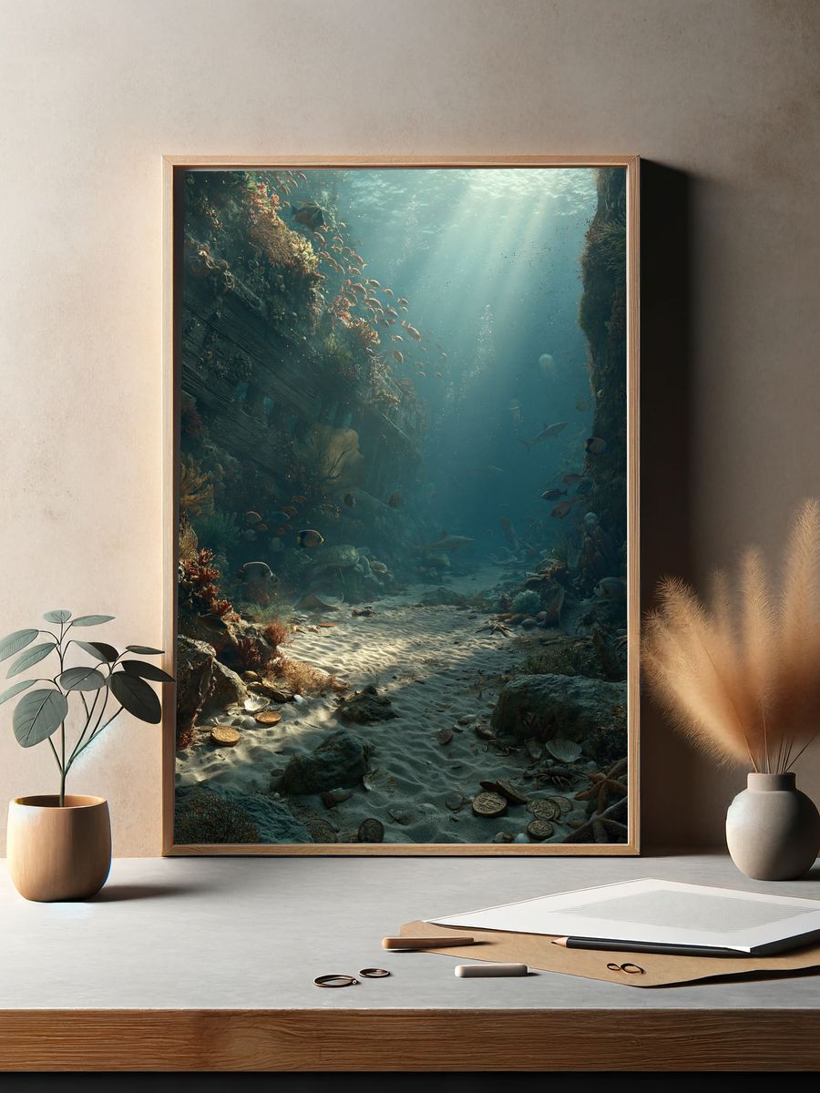 Underwater Reef Canyon Poster. — room view 2