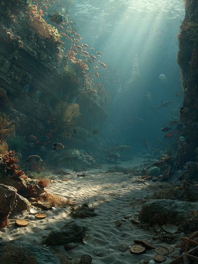 Underwater Reef Canyon Poster.