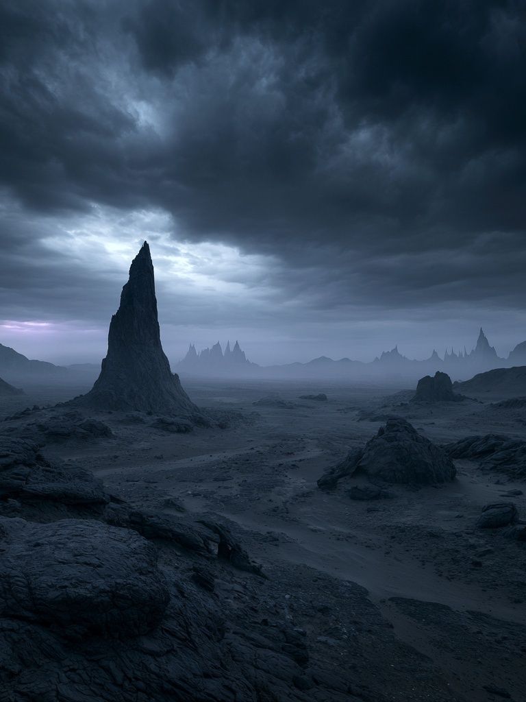 Stormy Alien Landscape Poster. poster detail
