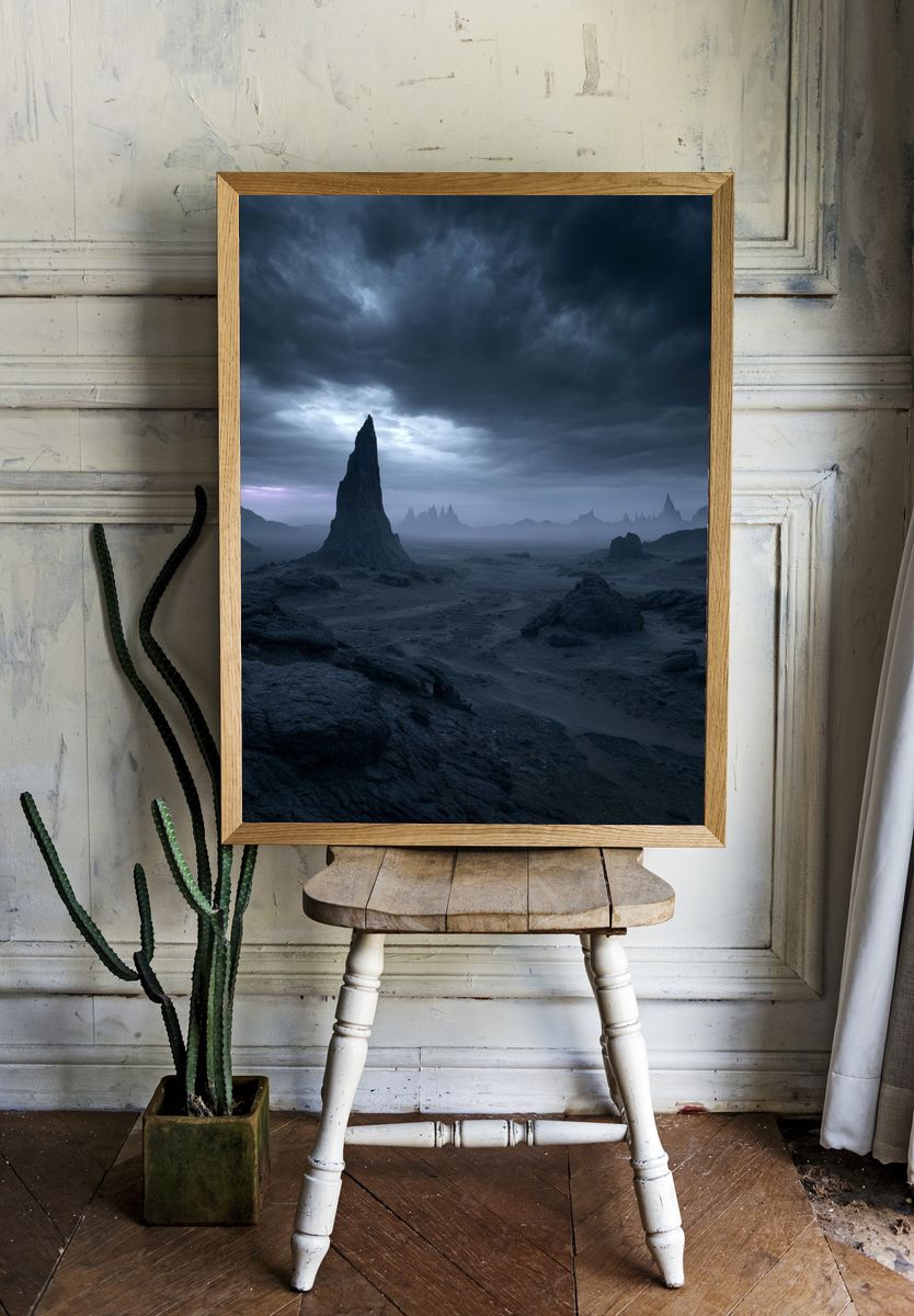 Stormy Alien Landscape Poster. — room view 1