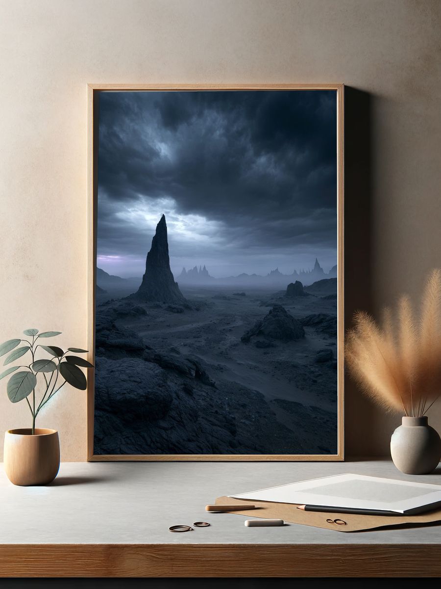 Stormy Alien Landscape Poster. — room view 2
