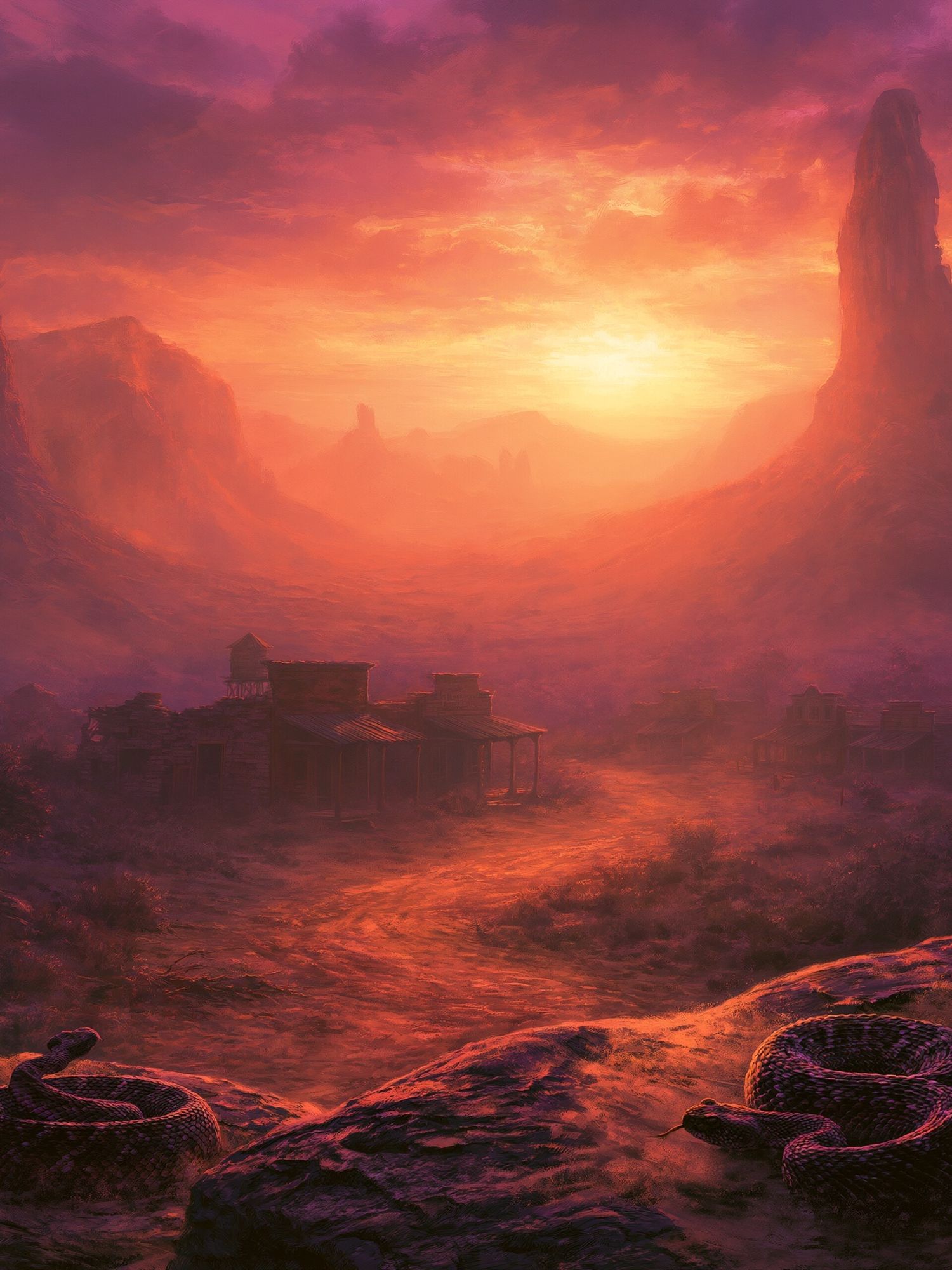 Desert Sunset Canyon Print. poster — nature art