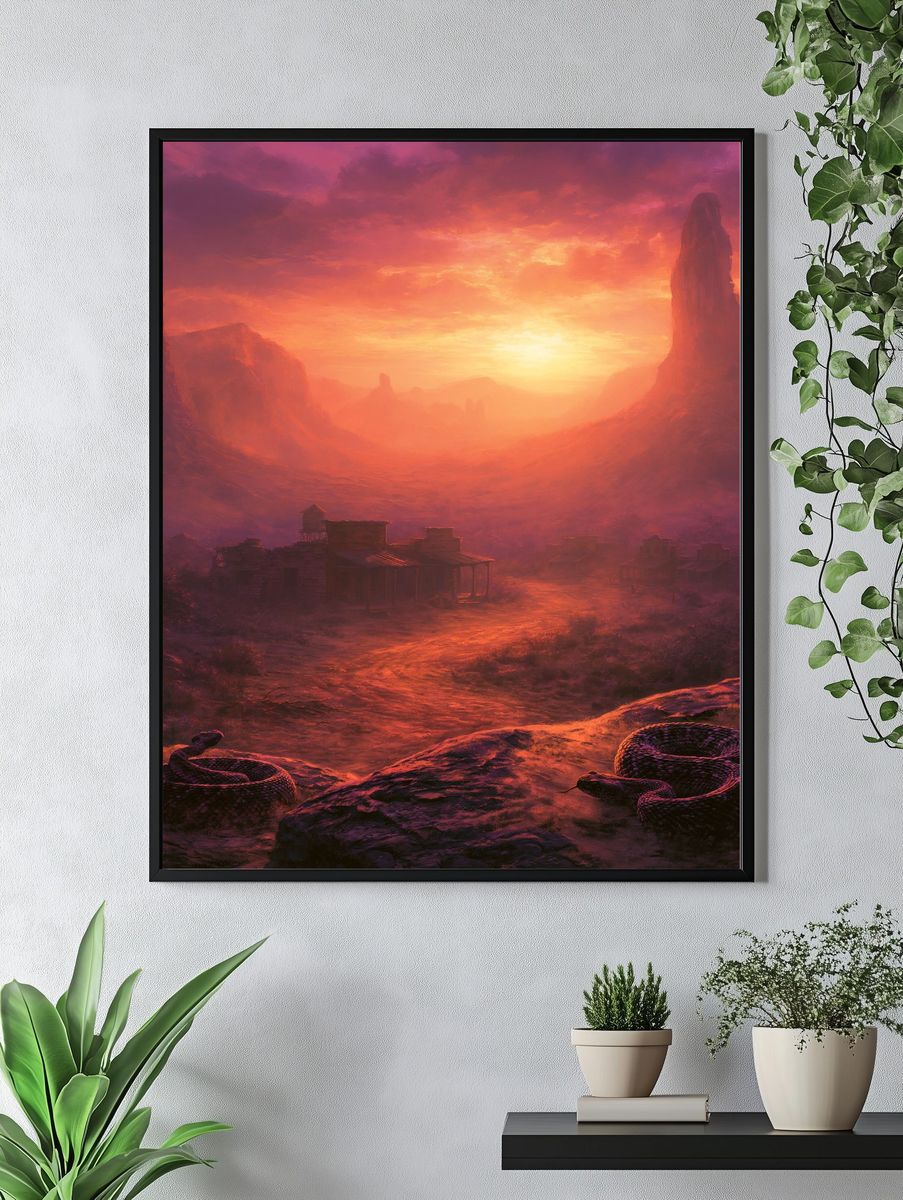 Desert Sunset Canyon Print. — room view 4
