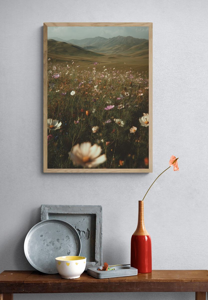 Wildflower Meadow Landscape Poster. — room view 3