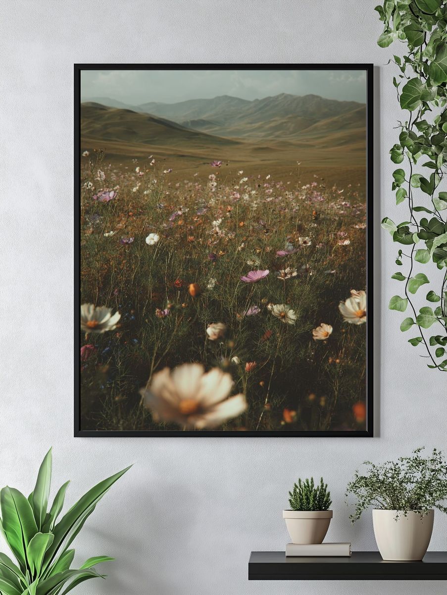 Wildflower Meadow Landscape Poster. — room view 4