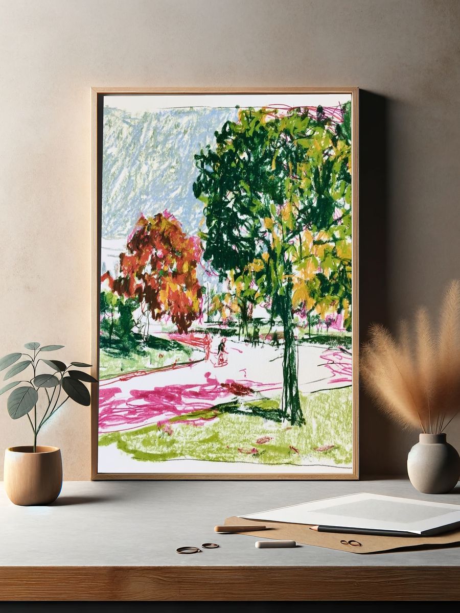 Autumn Park Sketch Poster. — room view 2