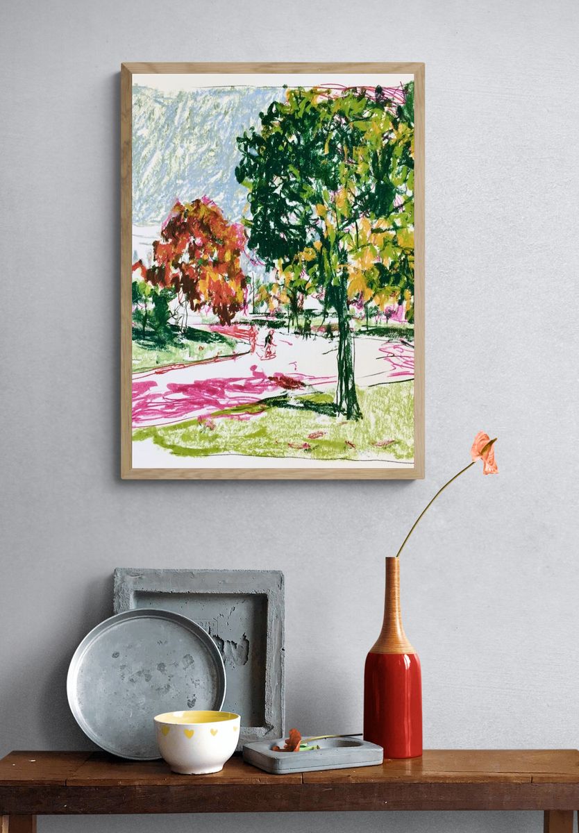 Autumn Park Sketch Poster. — room view 3