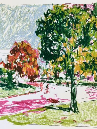 Autumn Park Sketch Poster.