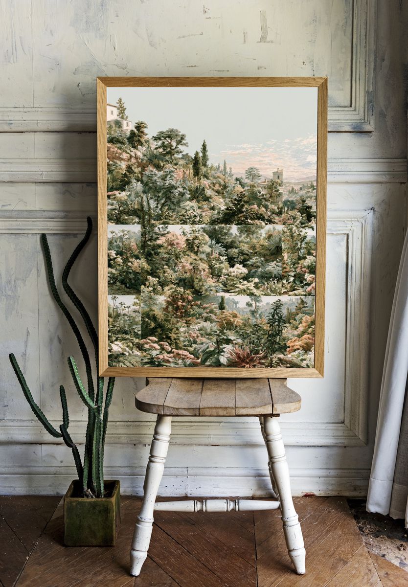 Mediterranean Garden Landscape Print. room preview