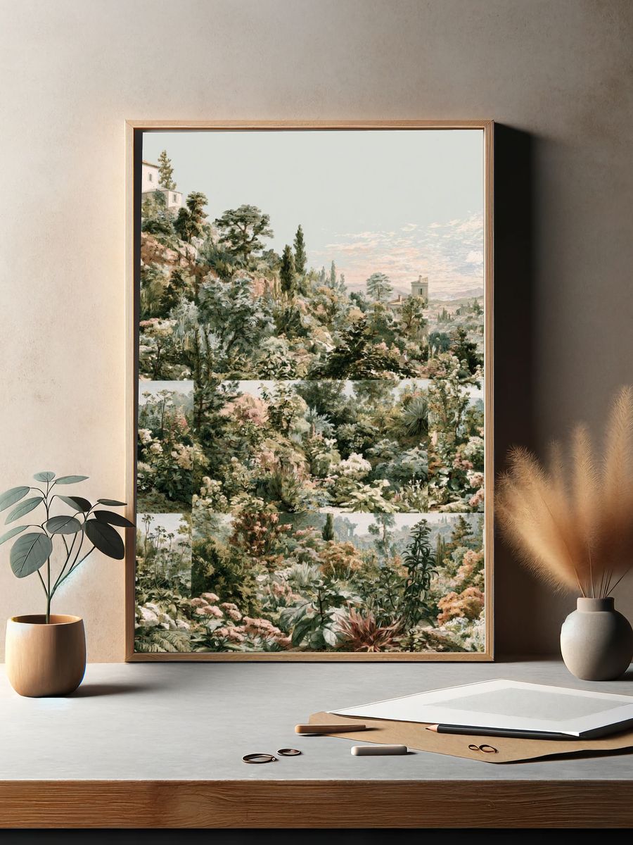 Mediterranean Garden Landscape Print. — room view 2