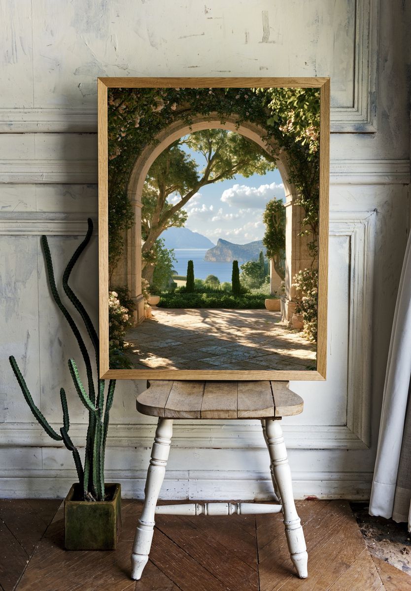 Mediterranean Garden Arch Poster. — room view 1
